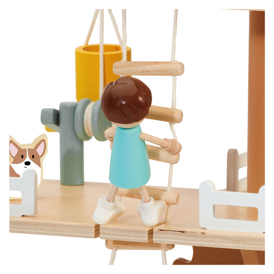 Classic world houten poppenhuis boomhut, 31dlg.