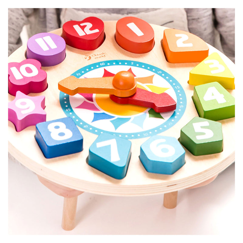 Load image into Gallery viewer, Classic world houten leerklok met vormen tic-tac, 15dlg.
