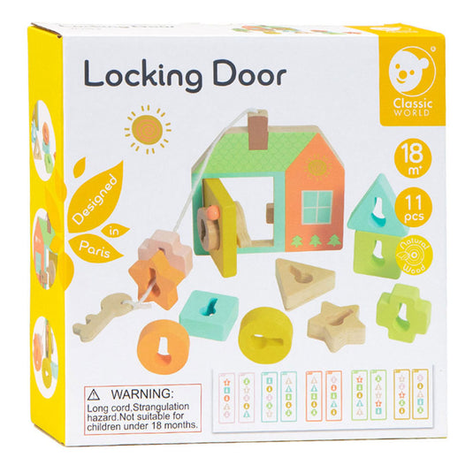 Classic world houten slot openen vormenspel, 11dlg.