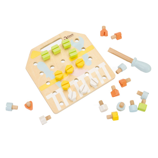 Classic world houten schroefbord coordinatie spel, 27dlg.