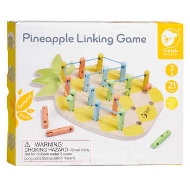 Classic world houten verbindingsspel ananas - educatief speelgoed 21-delig.