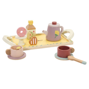 Classic world houten theeset grace met dienblad - speelgoed theeservies 14-delig.