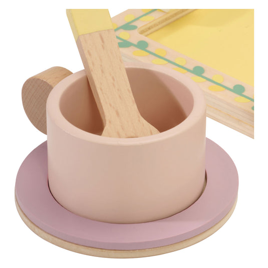 Classic world houten theeset grace met dienblad, 14dlg.