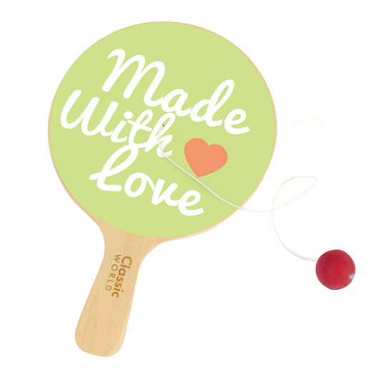 Classic world houten racket met bal aan koord