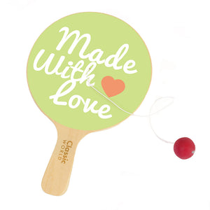 Classic world houten racket met bal aan koord