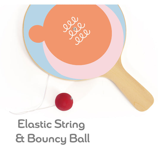Classic world houten racket met bal aan koord