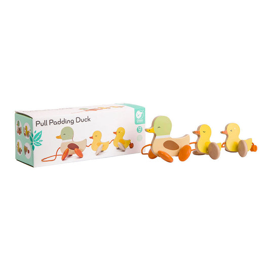 Classic world houten trekfiguur eenden - educatief peuterspeelgoed.