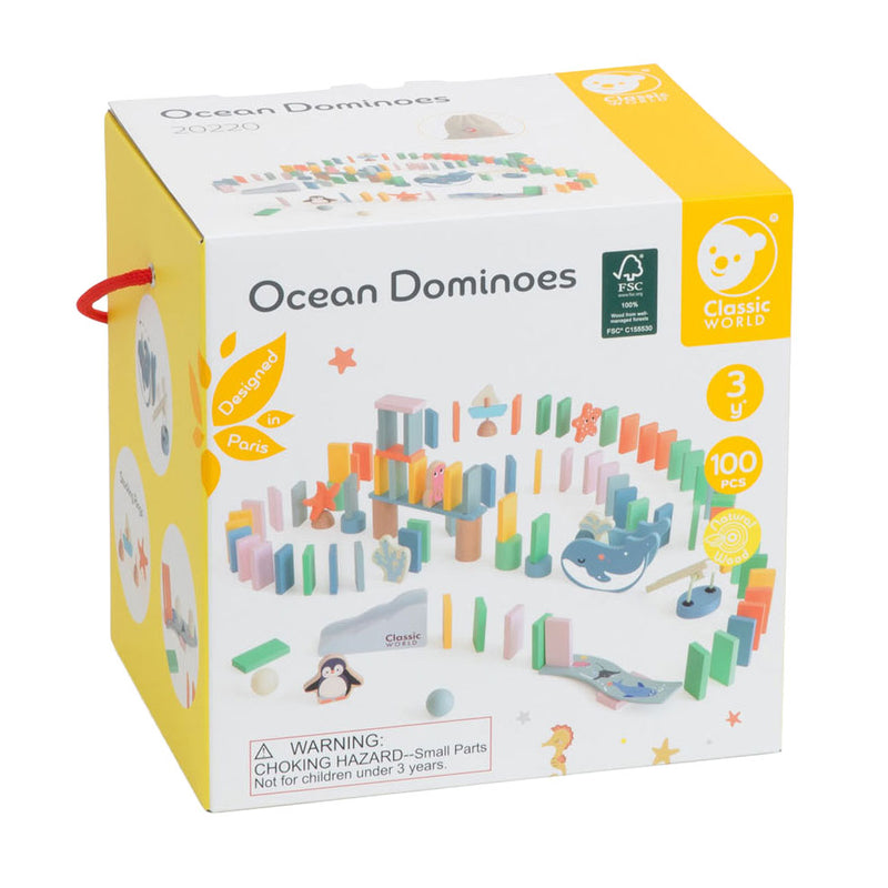 Load image into Gallery viewer, Classic world houten domino oceaan - educatief speelgoed met 100 stenen.
