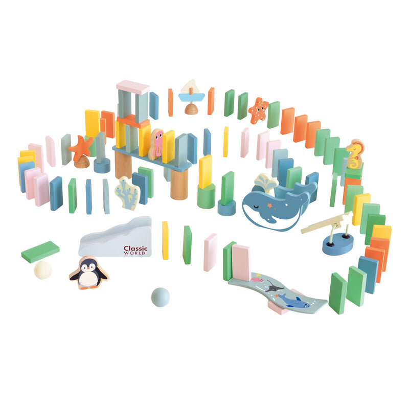 Load image into Gallery viewer, Classic world houten domino oceaan, 100dlg.
