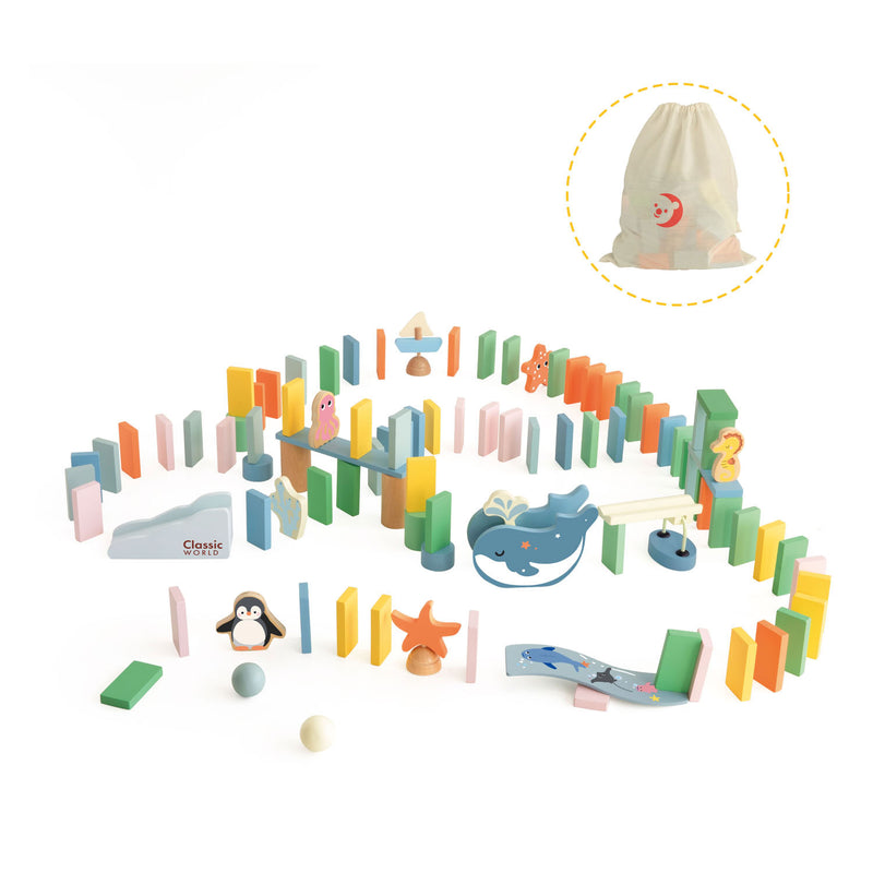 Load image into Gallery viewer, Classic world houten domino oceaan, 100dlg.
