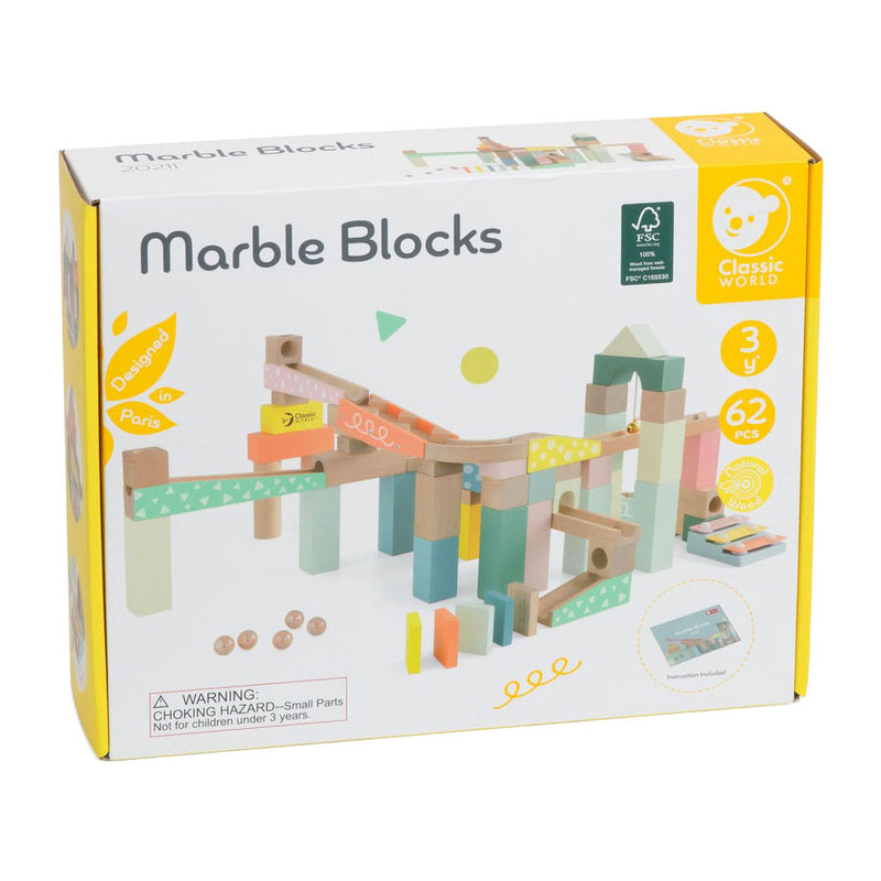 Load image into Gallery viewer, Classic world houten knikkerbaan bouwset, 62dlg.
