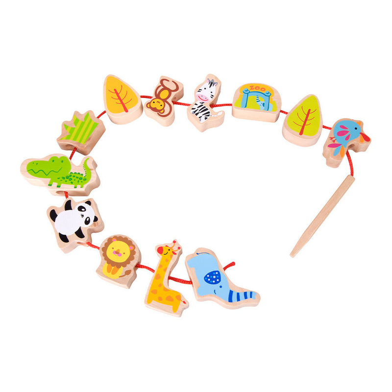 Load image into Gallery viewer, Classic world houten rijgkralen dierentuin, 13dlg.
