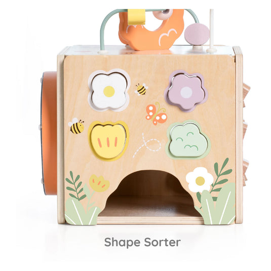 Classic world houten activiteitenkubus honingbij, 5dlg.