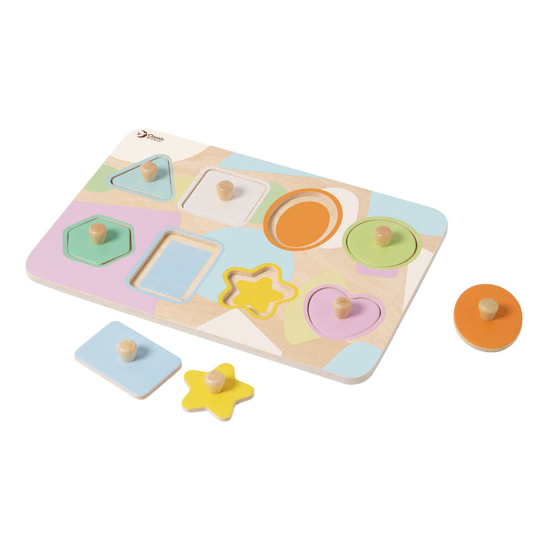 Load image into Gallery viewer, Classic world houten noppelpuzzel vormen, 8st.
