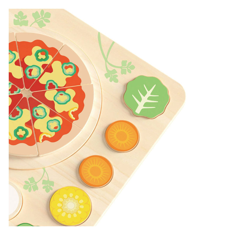 Load image into Gallery viewer, Classic world houten speelgoed vormenpuzzel pizza 22 stuks educatief.
