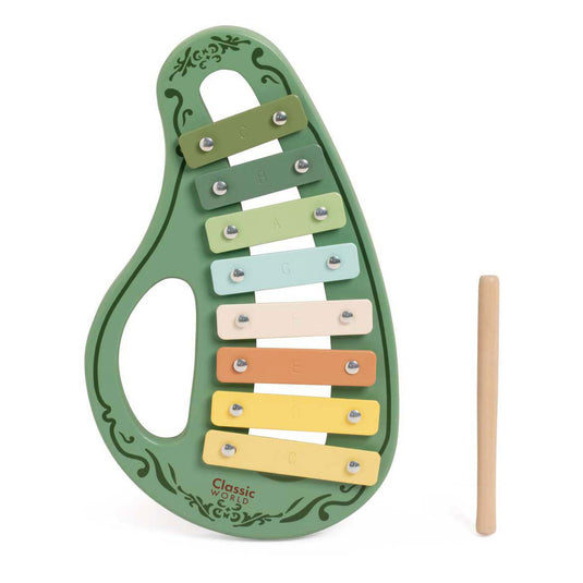 Classic world houten vintage xylofoon groen 2dlg.