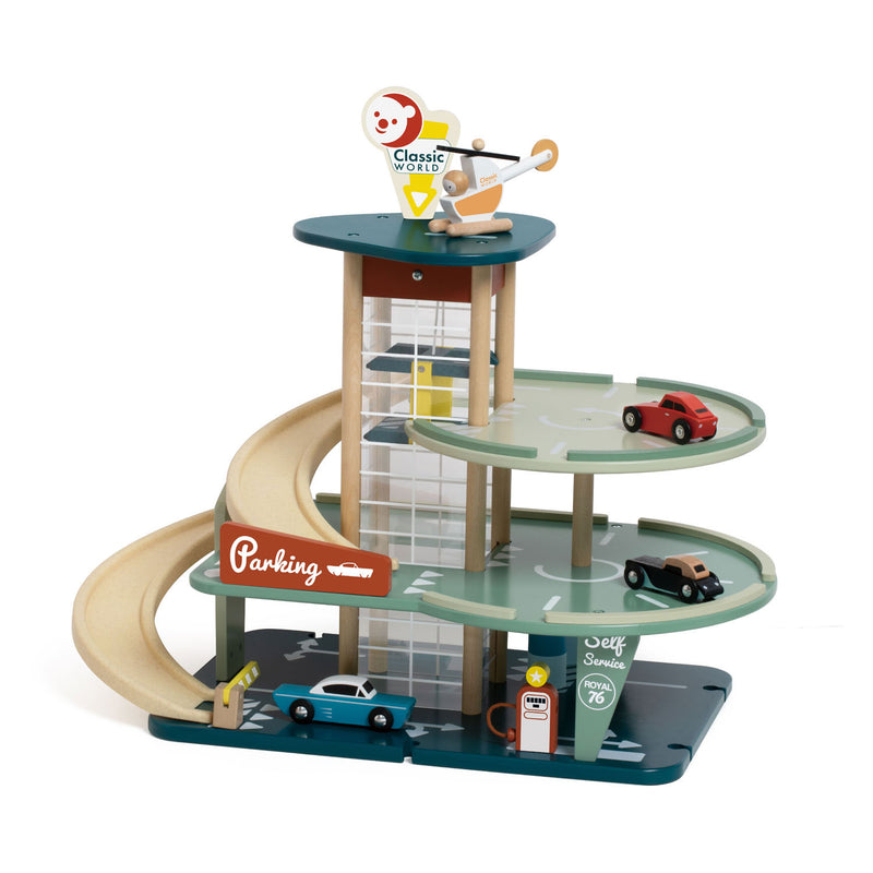 Load image into Gallery viewer, Classic world houten vintage garage met auto's, 11dlg.
