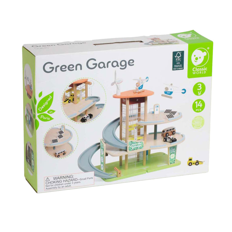 Load image into Gallery viewer, Classic world houten speelgoed garage duurzaam met accessoires 19-delig.
