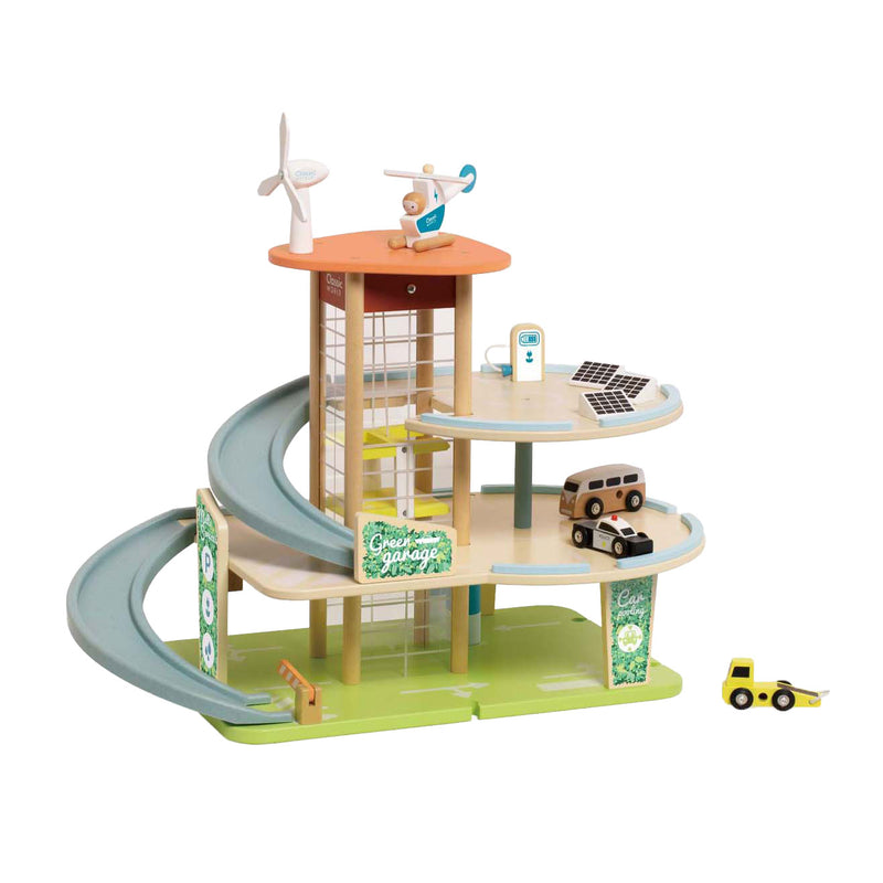 Load image into Gallery viewer, Classic world houten speelgoed garage duurzaam met accessoires 19-delig.
