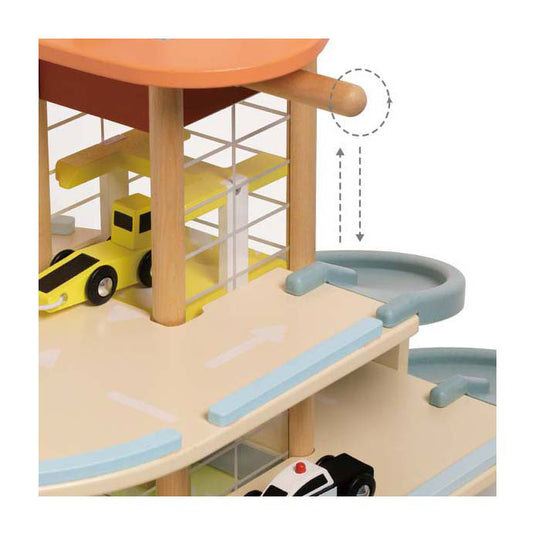 Classic world houten speelgoed garage duurzaam met accessoires 19-delig.
