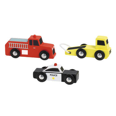 Classic world houten hulpdienst auto's set, 3st.
