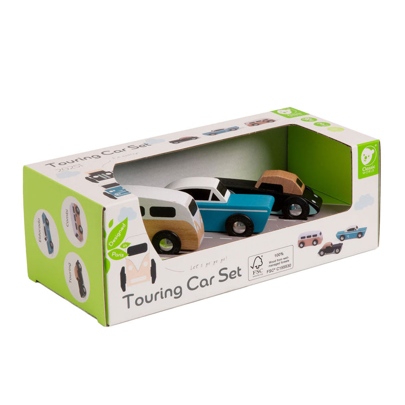 Load image into Gallery viewer, Classic world houten tour auto's set, 3st.
