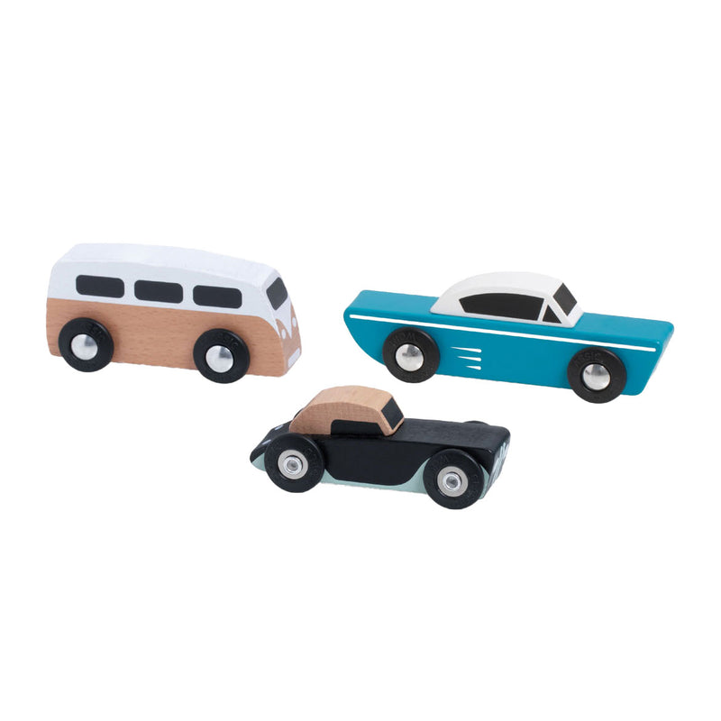 Load image into Gallery viewer, Classic world houten tour auto's set, 3st.
