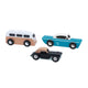 Classic world houten tour auto's set, 3st.