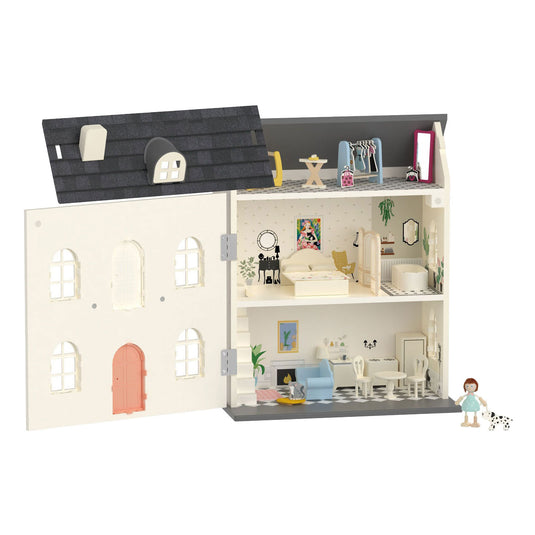 Classic world houten vintage poppenhuis, 36dlg.