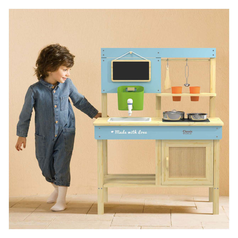 Load image into Gallery viewer, Classic world houten buiten speelkeuken met accesoires, 7dlg.
