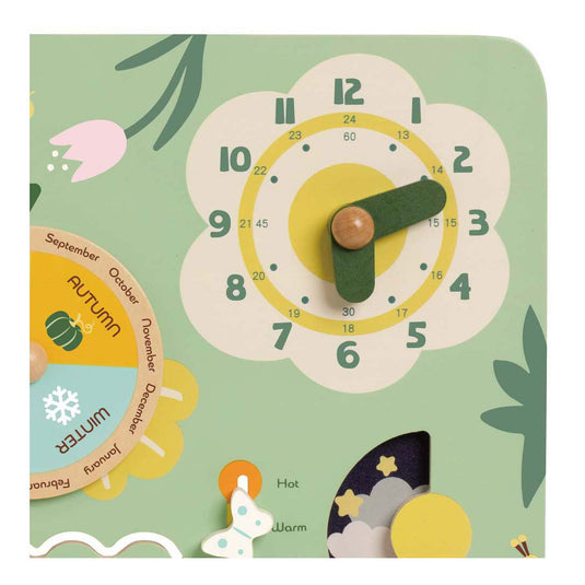 Classic world houten vintage kalender leerklok