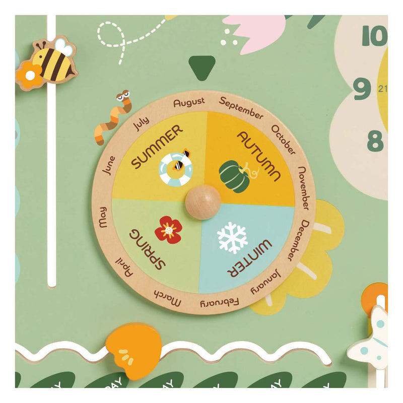 Load image into Gallery viewer, Classic world houten vintage kalender leerklok
