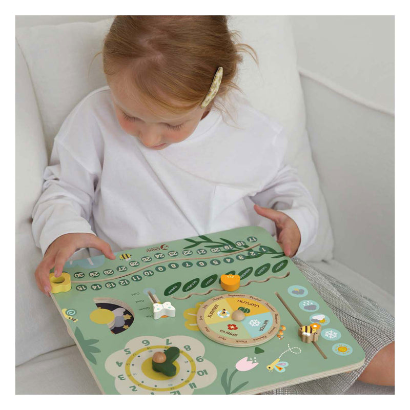 Load image into Gallery viewer, Classic world houten vintage kalender leerklok
