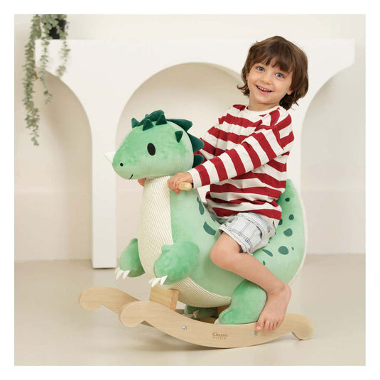 Classic world houten hobbelpaard dinosaurus