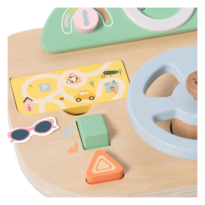 Afbeelding laden in galerijviewer, Classic world houten speelgoed stuurwiel met accessoires voor kinderen.
