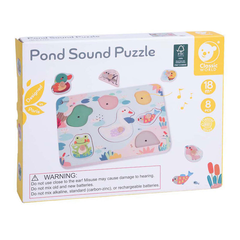 Load image into Gallery viewer, Classic world houten puzzel poel geluid educatief speelgoed.
