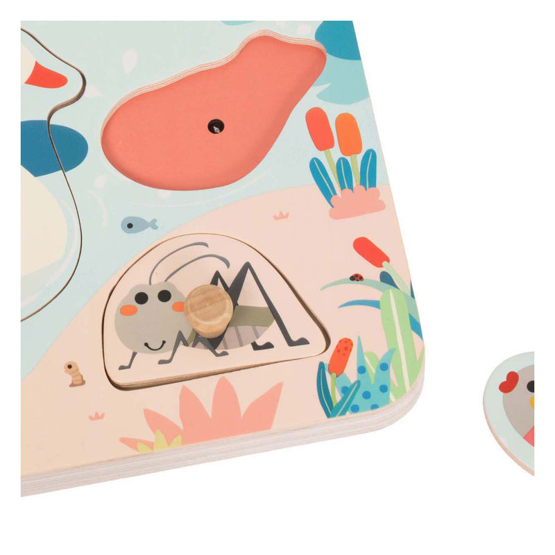 Load image into Gallery viewer, Classic world houten puzzel poel geluid educatief speelgoed.

