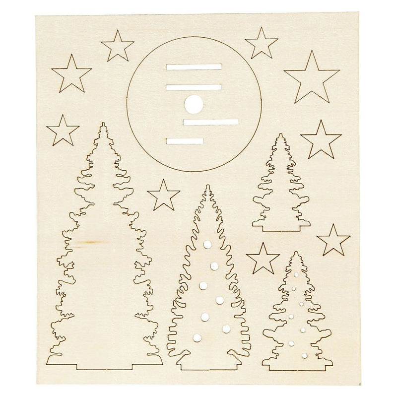 Load image into Gallery viewer, Creativ company http: www.cchobby.nl diy-houten-figuren-kerstbomen-l-20-cm-b-17-cm-dikte-3-mm-1-doos
