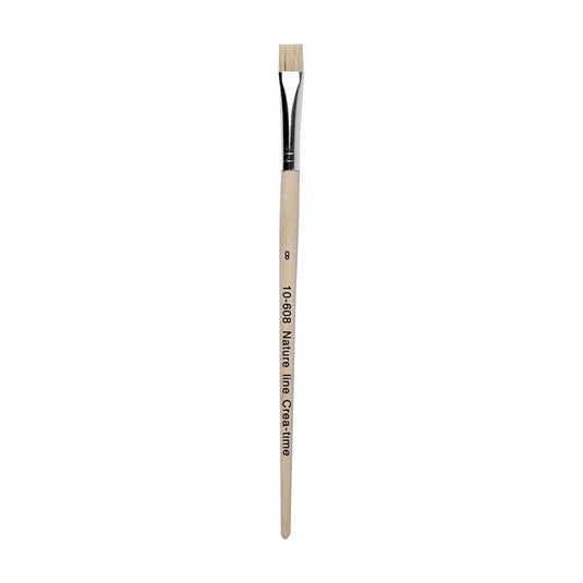 Creativ company nature line kwasten, afm 8, l: 18,5 cm, b: 10 mm, plat, 12 stuk 1 doos