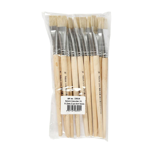 Creativ company houten kwasten - nr. 14, korte steel, 12st.