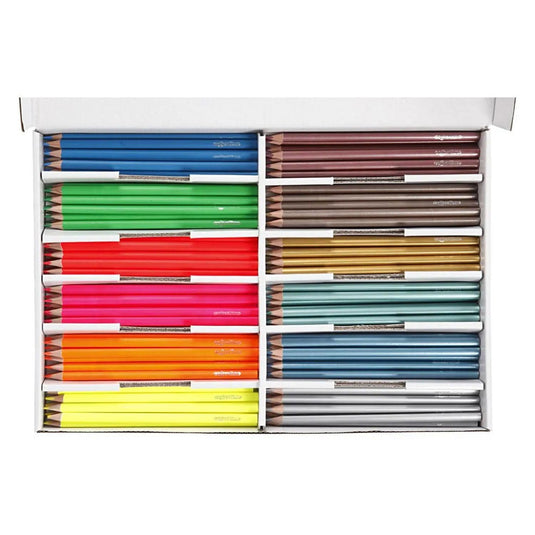 Creativ company https: www.cchobby.nl colortime-kleurpotloden-l-17-45-cm-vulling-3-mm-metallic-kleuren-neon-kleuren-144-stuk-1-doos