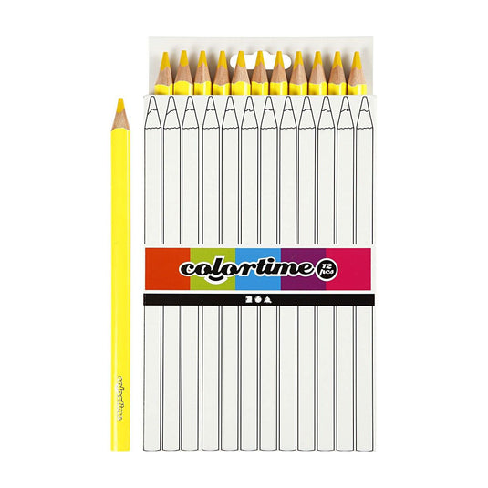 Creativ company driehoekige jumbo kleurpotloden - geel, 12st.