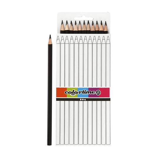 Creativ company driehoekige kleurpotloden - zwart, 12st.