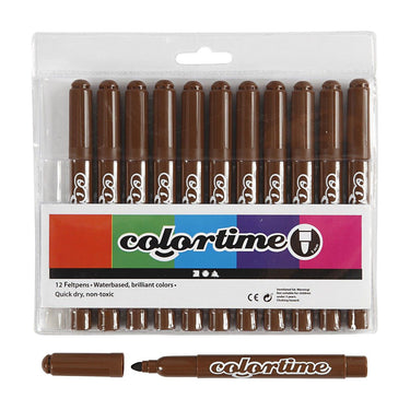 Creativ company bruine jumbo stiften, 12st.