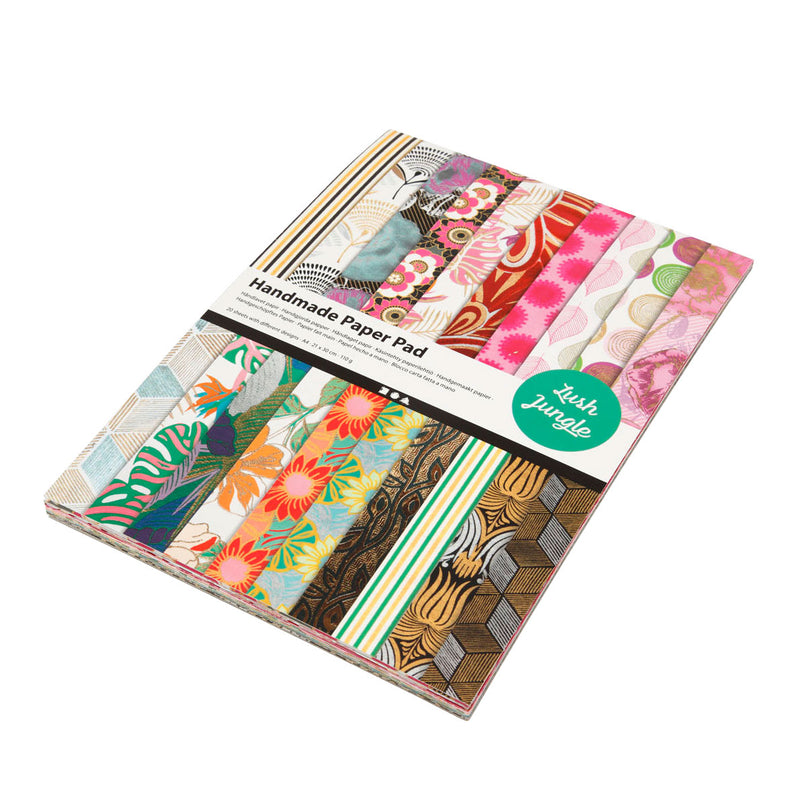 Load image into Gallery viewer, Creativ company papierblok jungle met handgemaakt papier, 20 vellen
