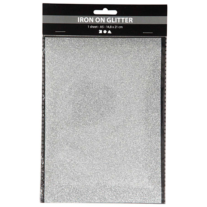 Load image into Gallery viewer, Creativ company opstrijkfolie glitter zilver, a5
