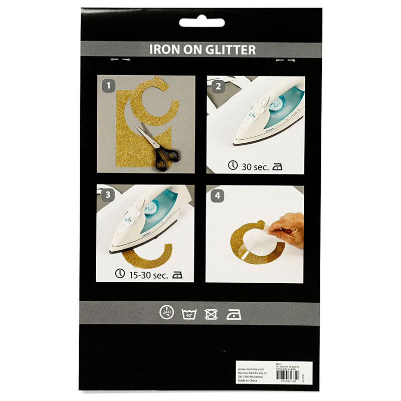 Load image into Gallery viewer, Creativ company opstrijkfolie glitter lichtrood, a5
