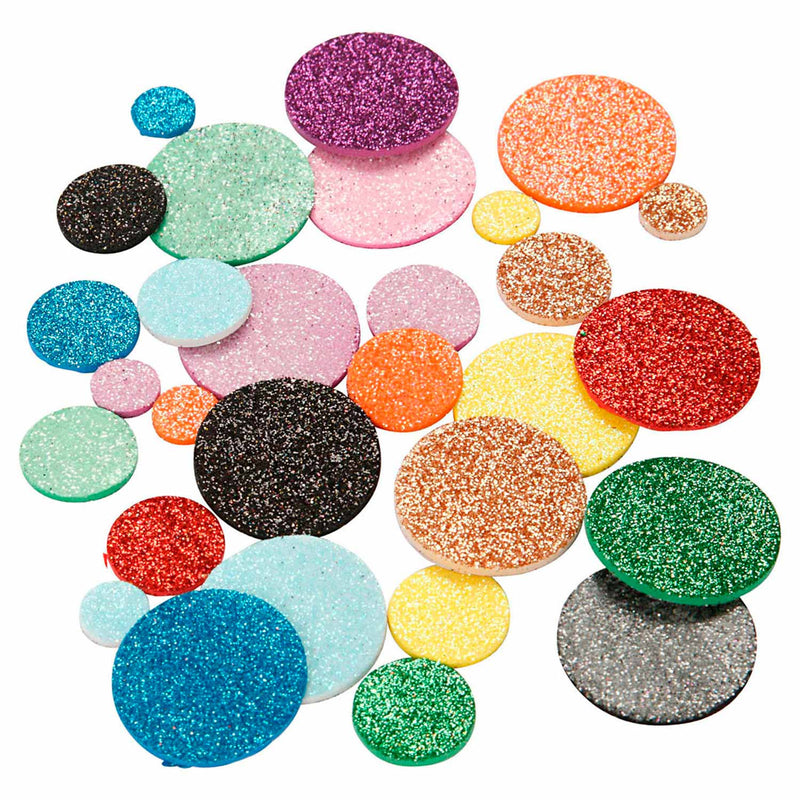 Load image into Gallery viewer, Creativ company foamvormen glitter cirkels, 150st.
