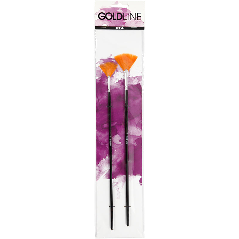 Load image into Gallery viewer, Creativ company gold line waaierpenselen, afm 4+8, l: 29-30 cm, b: 2-3 mm, waaier, 2 stuk 1 doos
