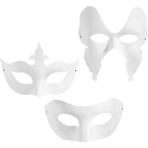 Creativ Company Maskers H: 10 20 cm B: 18 20 cm wit 3x4 stuks 1 doos